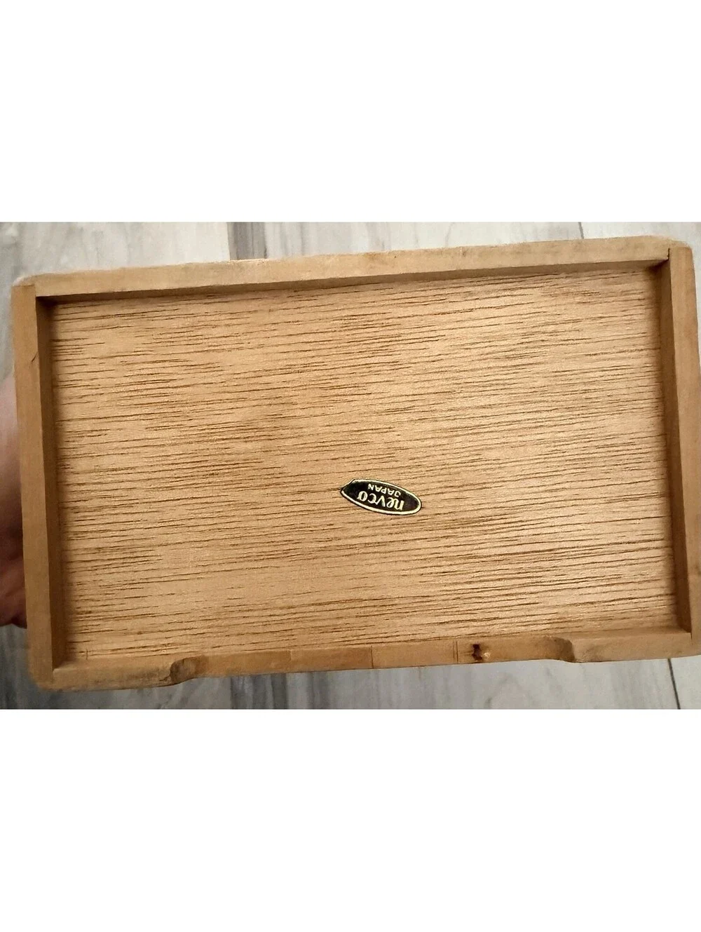 Wooden Recipe Box Vintage MCM Nevco Japan Kitchen Scene